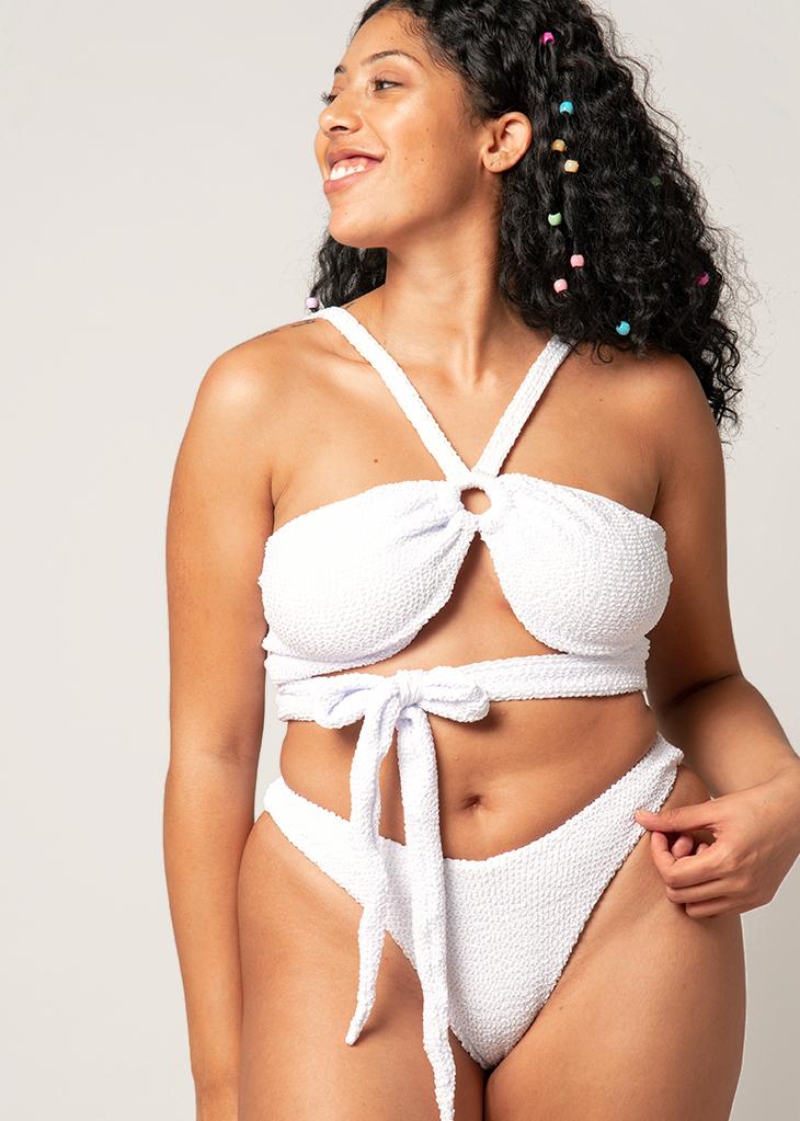 White wrap 2024 bikini top